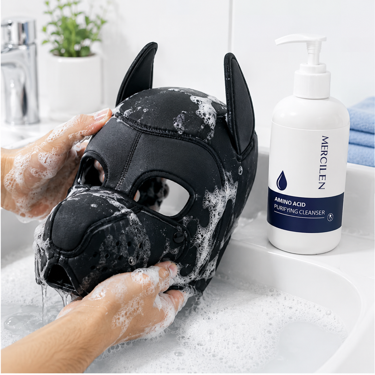Amino‑Acid Pup Hood Cleaner | Safe for Neoprene, Faux Leather & Rubber | Gear Care Foam