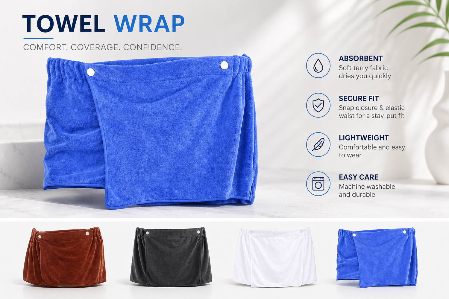 Men's Quick Dry Wrap Towel | Beach, Pool, Gym & Resort Cover Up