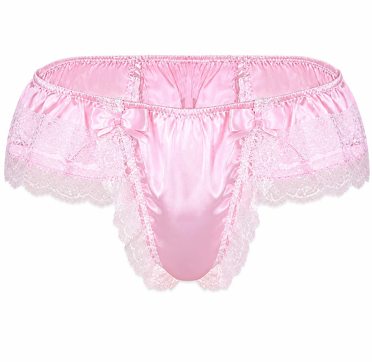 Men's Lace Accent Briefs | Lightweight Fashion Underwear with Bow Detail