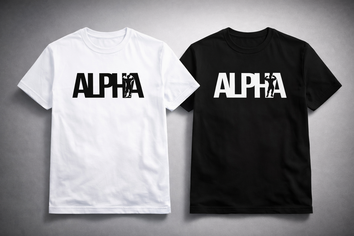 Alpha Print Men’s Round Neck Short Sleeve Tee