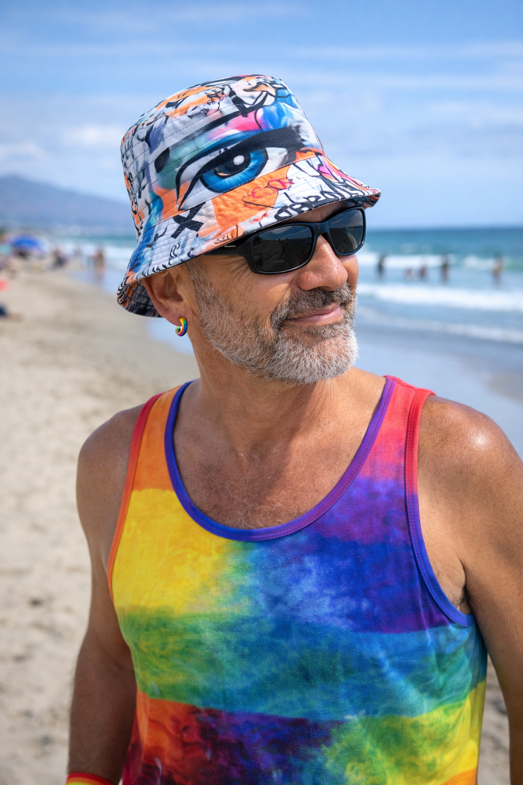 Retro Graffiti Eye Bucket Hat