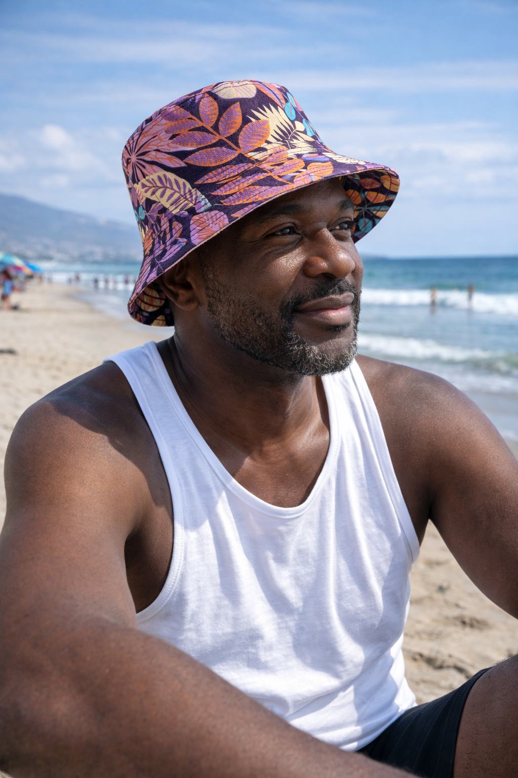Retro Colorful Flora Print Bucket Hat – Canvas Travel Beach Hat