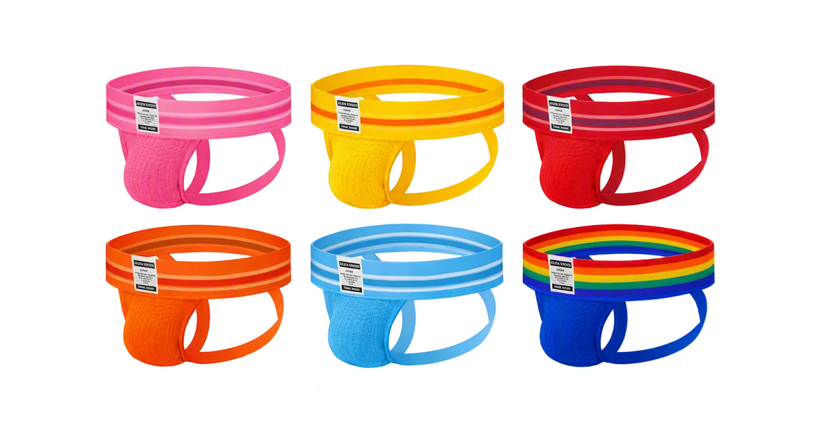 6‑Pack Men’s Athletic Supporters – Random Color Performance Jockstraps with Cross Straps & Semi‑Sheer Knit Fabric
