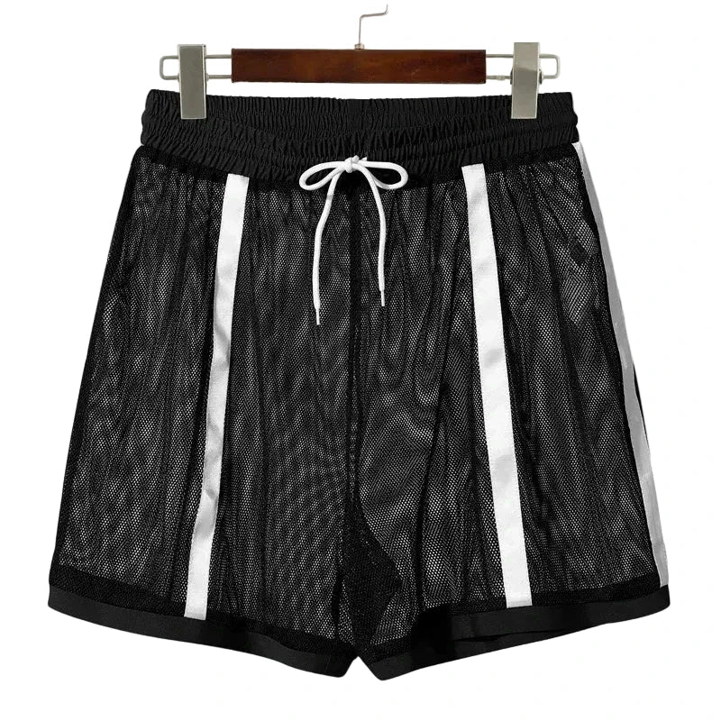 Men’s Mesh Swim Cover Shorts | Drawstring Beach Lounge Shorts