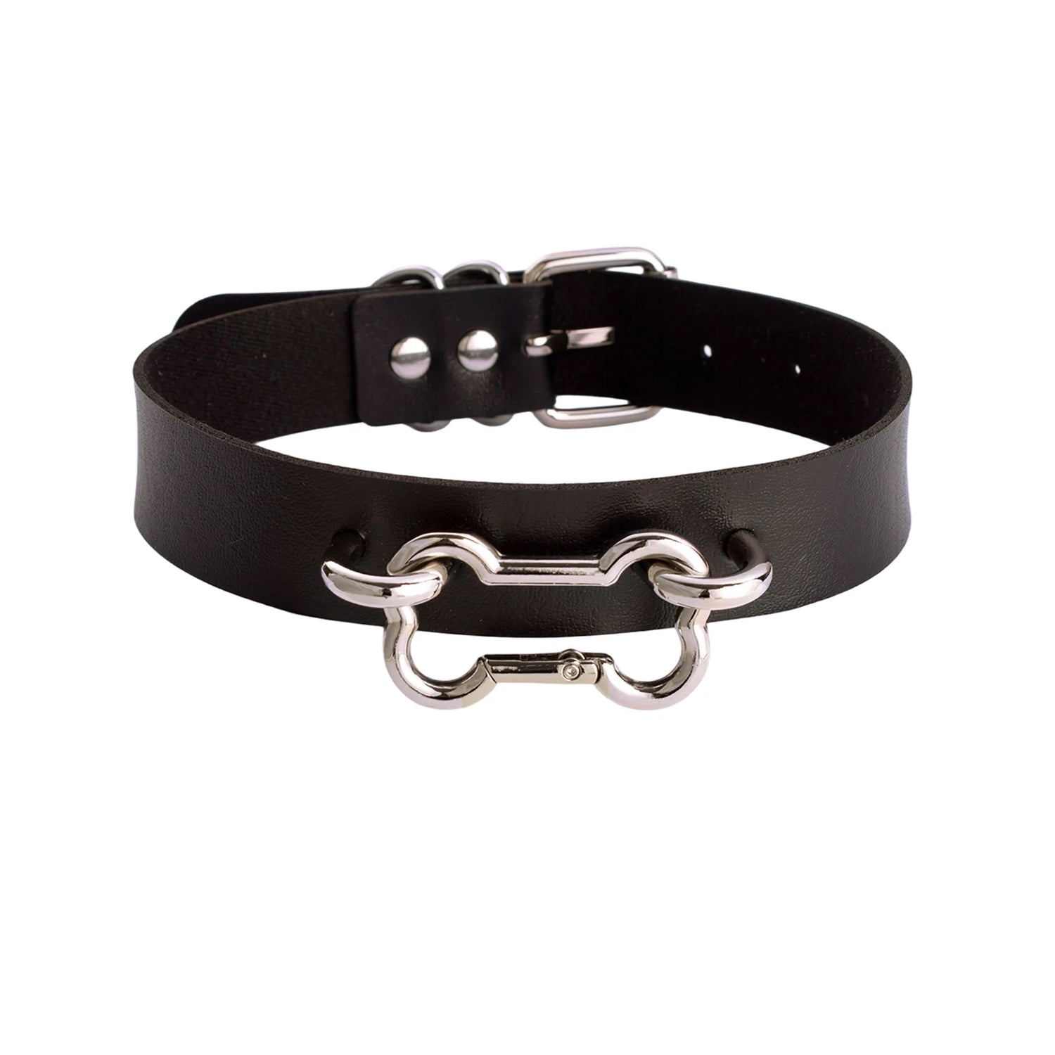 Bone Choker Necklace | Adjustable PU Leather Collar