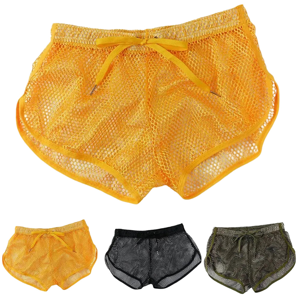 Loose Fit Men’s Mesh Aro Shorts | Breathable See‑Through Boxer Briefs