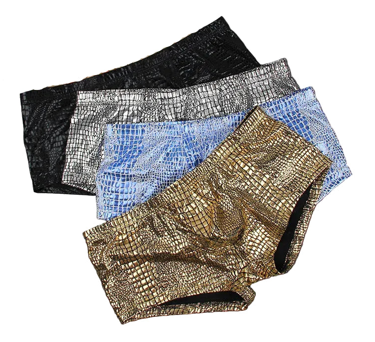 Men’s Metallic Snake Print Stretch Shorts | Lightweight Clubwear‑Inspired Fit | Shiny Festival & Nightlife Style