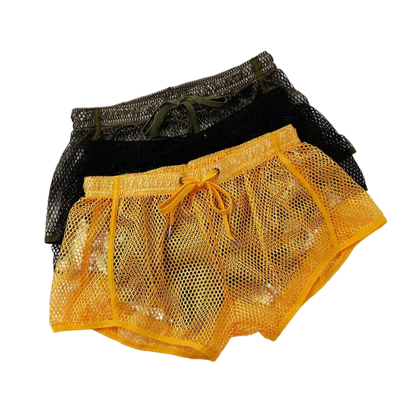 Loose Fit Men’s Mesh Aro Shorts | Breathable See‑Through Boxer Briefs