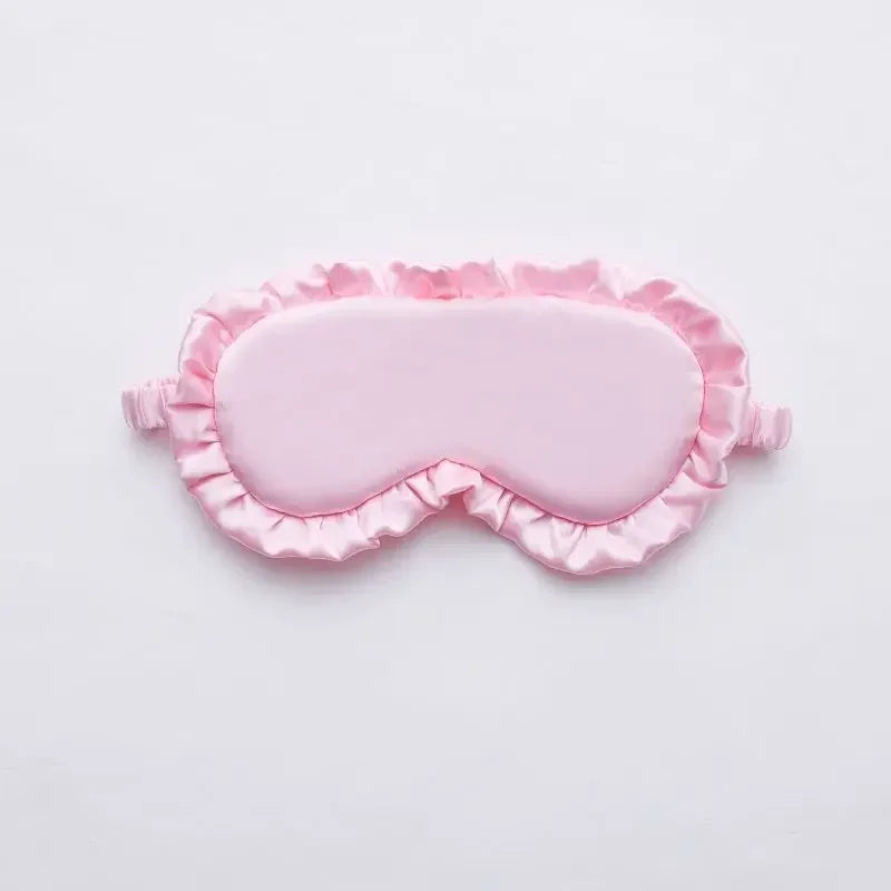 Silky Sleep Eye Mask with Ruffle Strap | Soft Blackout Eye Cover