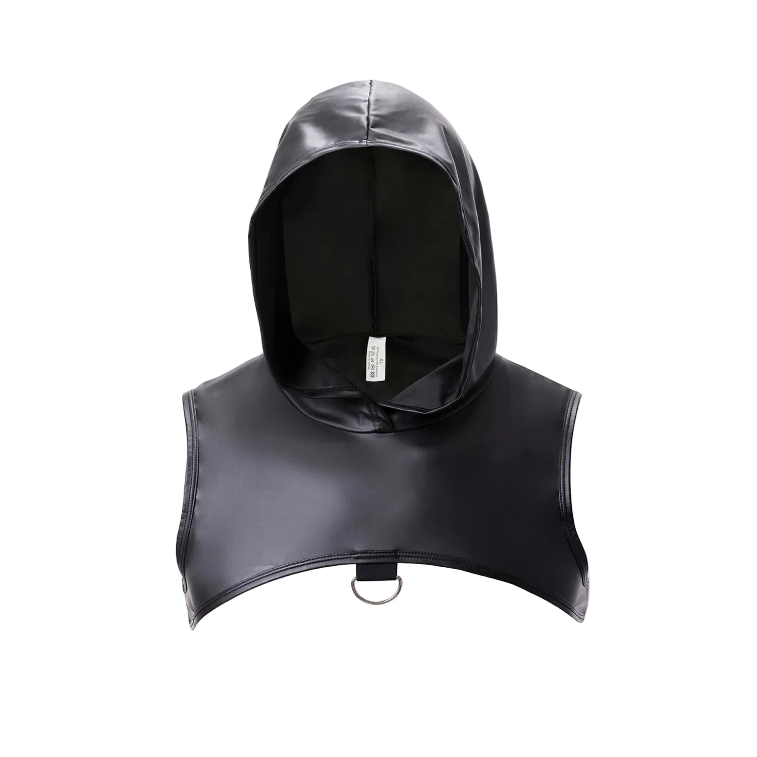 Men’s Faux Leather Hooded Fitness Tank Top
