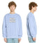 Light blue crewneck sweatshirt with “HIGH. HOMO” text shown in front and side views on white background.