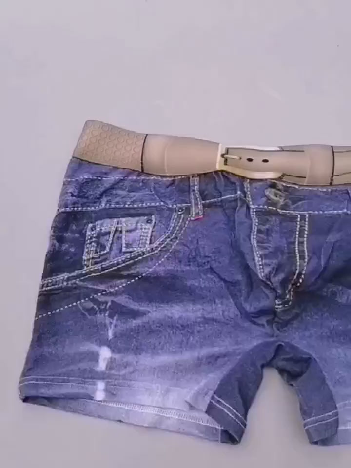 Set of 2 Men’s 3D Denim Boxer Briefs – Realistic Jeans Print | Breathable Stretch